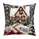 thumbnail image 2 of Herunwer Christmas Snowman Reindeer Gloves Eucalyptus Throw Pillow Covers, Winter Holiday Stripes Cushion Case Decoration for Sofa Couch, 2 of 6