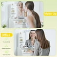 thumbnail image 3 of Easy4Home Compact Makeup Vanity Desk with LED Mirror and Storage, Small Dressing Table with 3 Lighting Modes Adjustable Brightness & Drawers and Shelves, White, 3 of 6