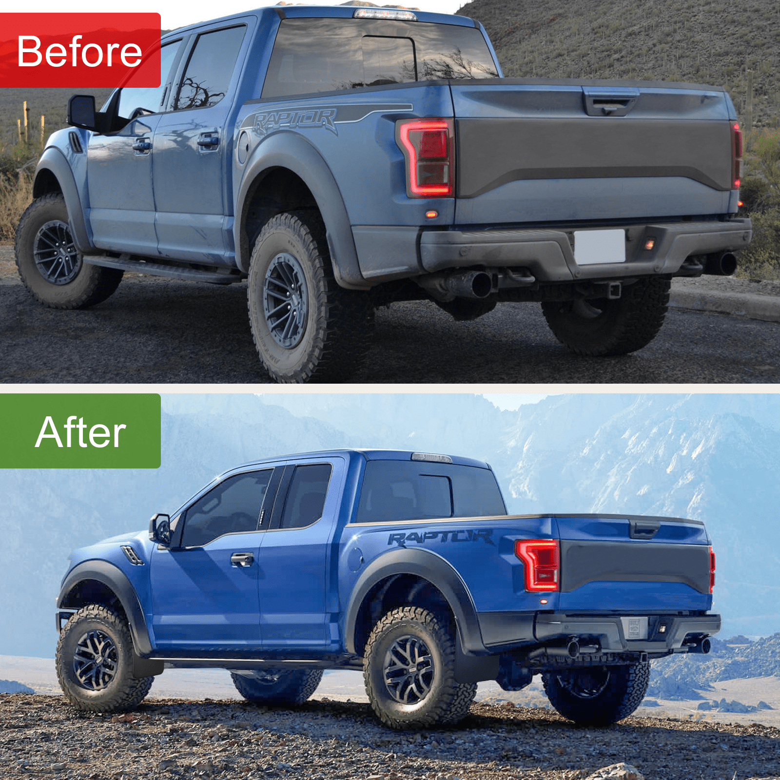 SPEEDWOW 4 pcs Mud Flaps Scratch Resistant Mud Flaps Splash Guards Fit for 2021-2022 F-150 Without Fender Flares.（No Drilling Required）