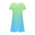 thumbnail image 5 of GaThRRgYP Dresses for Women,Women Summer Casual Leaf Sleeves Hollow Neckline Design Dress Long Skirt Green M, 5 of 5