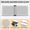 thumbnail image 3 of 4 Pcs Expandable Window Screen Adjustable Sliding Window Screen Mesh with Aluminum Frame for Home House (21''-38.6'' W X 15'' H), 3 of 6