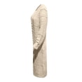 thumbnail image 5 of symoid Fall Dresses for Women 2022- Fashion O-neck Solid Hemp Flowers Knitting Long Sleeves Dress Beige L, 5 of 6
