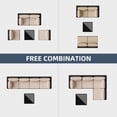 thumbnail image 6 of Walsunny 5 Pieces Outdoor Furniture Patio Sectional Sofa Set, Wicker Rattan Conversation Sets with Cushions and Glass Table, Black Rattan Khaki Cushions, 6 of 7