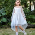 thumbnail image 6 of Gubotare Tween Girls Dresses Party Flower Girls Dress Crew Neck Elegant Lace A-Line Formal Wedding Party Dresses (White,Size 11-12 Years), 6 of 9