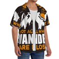 thumbnail image 2 of Kdxio Men'S Hawaiian Shirt For Men Short Sleeve Shirt Not All Who Wander Are Lost4 Summer Casual Holiday Beach Button Down T-Shirts, 2 of 5