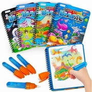 ArtCreativity Water Reveal Coloring Book – Magic Water Wow Book for Toddlers Ages 1–3, Reusable Water Painting Activity with Safari & Jungle Animal Themes