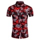 thumbnail image 1 of Camisas Para Hombre Novedad de verano, camisa de manga corta con estampado ajustado para hombre, camisa informal de poliéster a la moda de talla grande para playa (Red, XL), 1 of 4