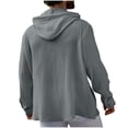 thumbnail image 4 of Wovilon Summer Casual Relaxed Fit Hooded Button Down Shirt for Men, Lightweight Textured Long Sleeve Top with Drawstring Hood, Versatile Vacation Outdoor Outfit, 4 of 6
