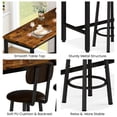 thumbnail image 7 of Furlinkhm Industrial Pub Height Table with 2 PU Upholstered Stools, 3-Piece Kitchen Table and Chairs, Suit for Dining Room & Living Room & Breakfast Nook & Bistro, Bar Table Set for 2, Rustic Brown, 7 of 7