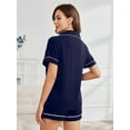 thumbnail image 6 of Pajamas for Women: Short Sleeve Button Down Sleepwear Two-Piece Womens Pajamas, 6 of 7