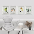 thumbnail image 2 of PixonSign Framed Paints Stroke Soccer Players Football Wall Art, Set of 4 Boy's Bedroom Illustration Wall Decor, Modern Adhesive Canvas Poster, Multicolor Contemporary Wall Décor - 12"x16" White, 2 of 5