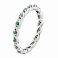 thumbnail image 3 of Sterling Silver Stackable Expressions Created Emerald Braided & Twisted Ring Size 10, 3 of 5