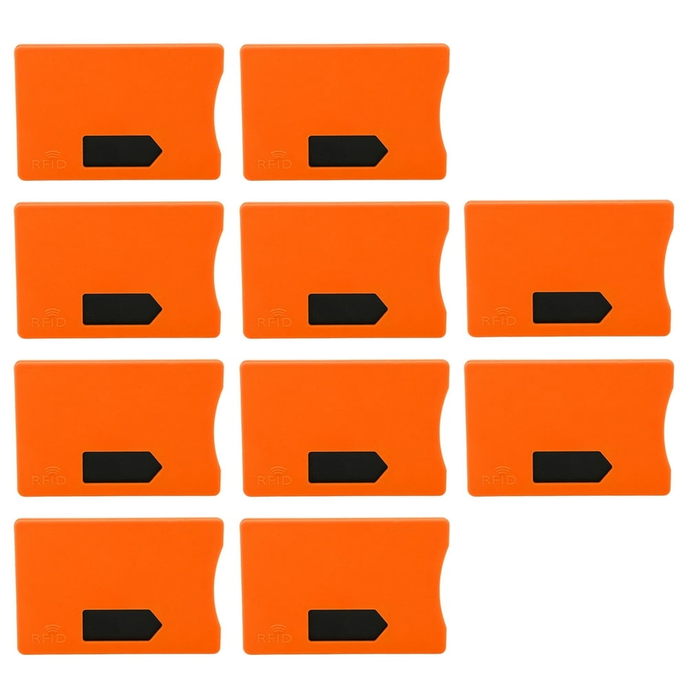 Dosaele 10PCS RFID Blocking Sleeve Theft Prevention Credit Card Protector Sleeves for Women Men Orange