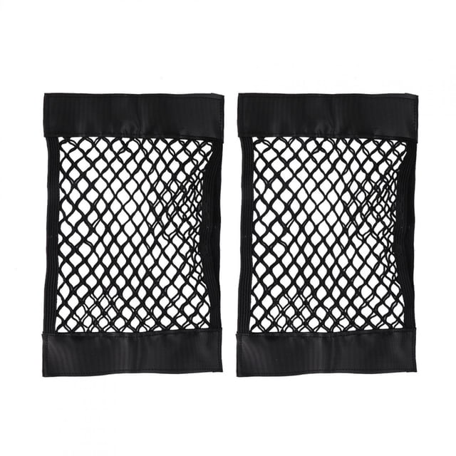 Bolsa organizadora Interior para maletero de coche, red de malla, bolsa de almacenamiento para asiento trasero, bolsillo (negro), 25x40cm, 2 uds.