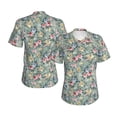 thumbnail image 3 of Yiaed Rose Flowers Print Women's T Shirt V-Neck Short Sleeve Shirt Casual Breathable Tee Summer Tops-X-Large, 3 of 5