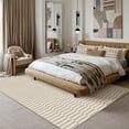 thumbnail image 4 of BERTHMEER 9'x12' Large Area Rugs for Living Room Bedroom Office Modern Contemporary Geometric Carpets Non Slip Washable Farmhouse Dining Room Light Brown Beige Checkered pattern Rugs, 4 of 7