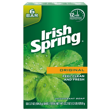 Irish Spring Original, Deodorant Bar Soap, 3.7 Ounce, 6 Bar