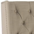 thumbnail image 3 of SAFAVIEH London Retro Winged Tufted Headboard with Flat Nail Heads, Queen, True Taupe, 3 of 4
