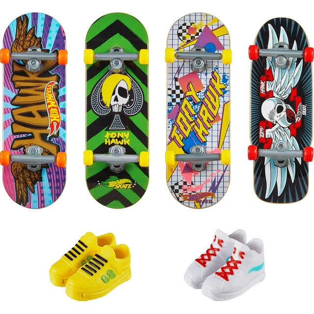 Skate Fingerboard Hot Wheels Skate Tony Hawk con 4 tablas