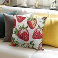 thumbnail image 3 of SHANXI Red White Strawberry Fruit Summer Slice Hand Drawn Fruit Pillowcases Sofa 24x24in, 3 of 5
