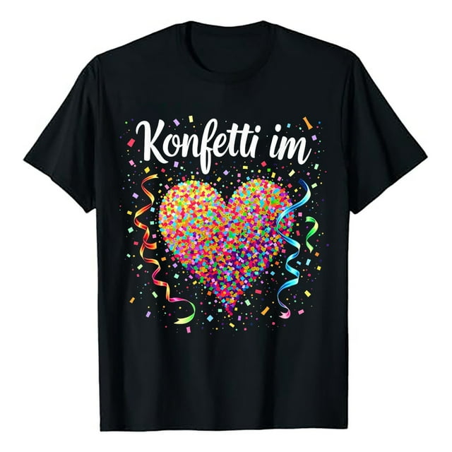 Confetti In Heart Fancy Dress Carnival Outfit Sleeve T Shirt for Men