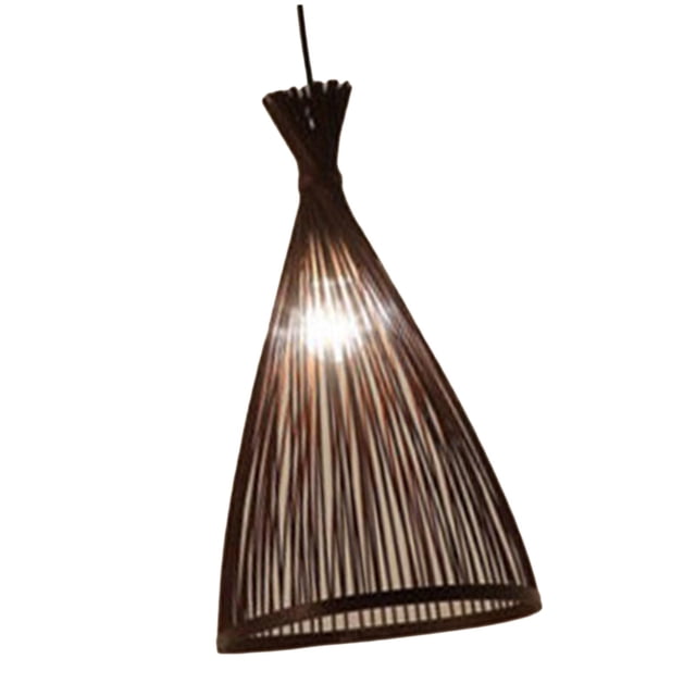 Lámpara colgante de estilo chino, de madera y bambú tejido, estilo retro. Grandes 30x50cm