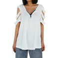 thumbnail image 1 of Wangscanis Women T-shirt, Leopard Printed Pattern Short Sleeve V-neck Tops, 1 of 10