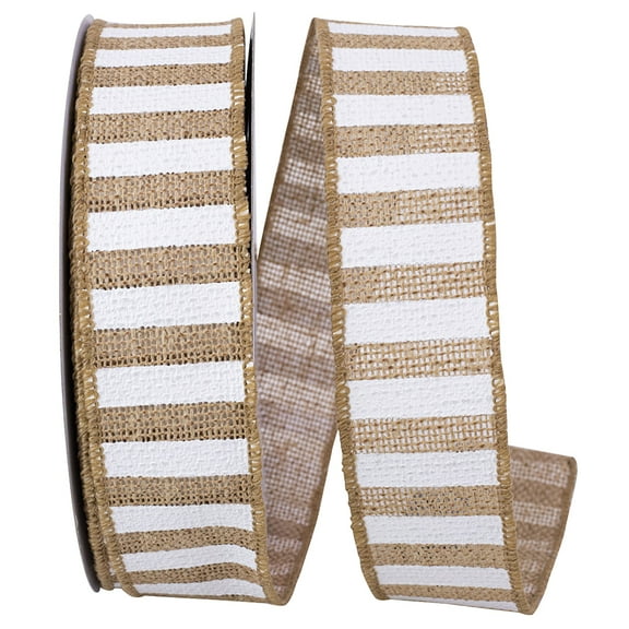 Reliant Ribbon - 93821W-748-09H, Ribbon, Natural/white, 1-1/2 Inch, 20 Yards