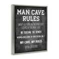 thumbnail image 4 of Stupell Industries My Man Cave Rules Typography Painting Gray Floater Framed Art Print Wall Art, 17 x 21, 4 of 10