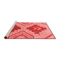 thumbnail image 2 of Ahgly Company Machine Washable Indoor Round Abstract Red Modern Area Rugs, 3' Round, 2 of 4