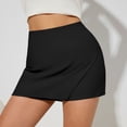 thumbnail image 6 of Only Moment Tennis Skirts for Women with Shorts Polyurethane Fiber Solid Casual Boho Ruffle Tiered Skorts High Waist Mini Skirts Golf Tennis Crochet Shorts Skorts for Wowomen with Pockets Black,S, 6 of 7