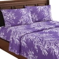 thumbnail image 2 of Collections Etc 4-Piece Foliage Bed Sheets and Pillowcases Set | Graceful Branch Design | Fitted Sheet, Flat Sheet, Pillowcases | Machine Wash, Polyester, 2 of 5
