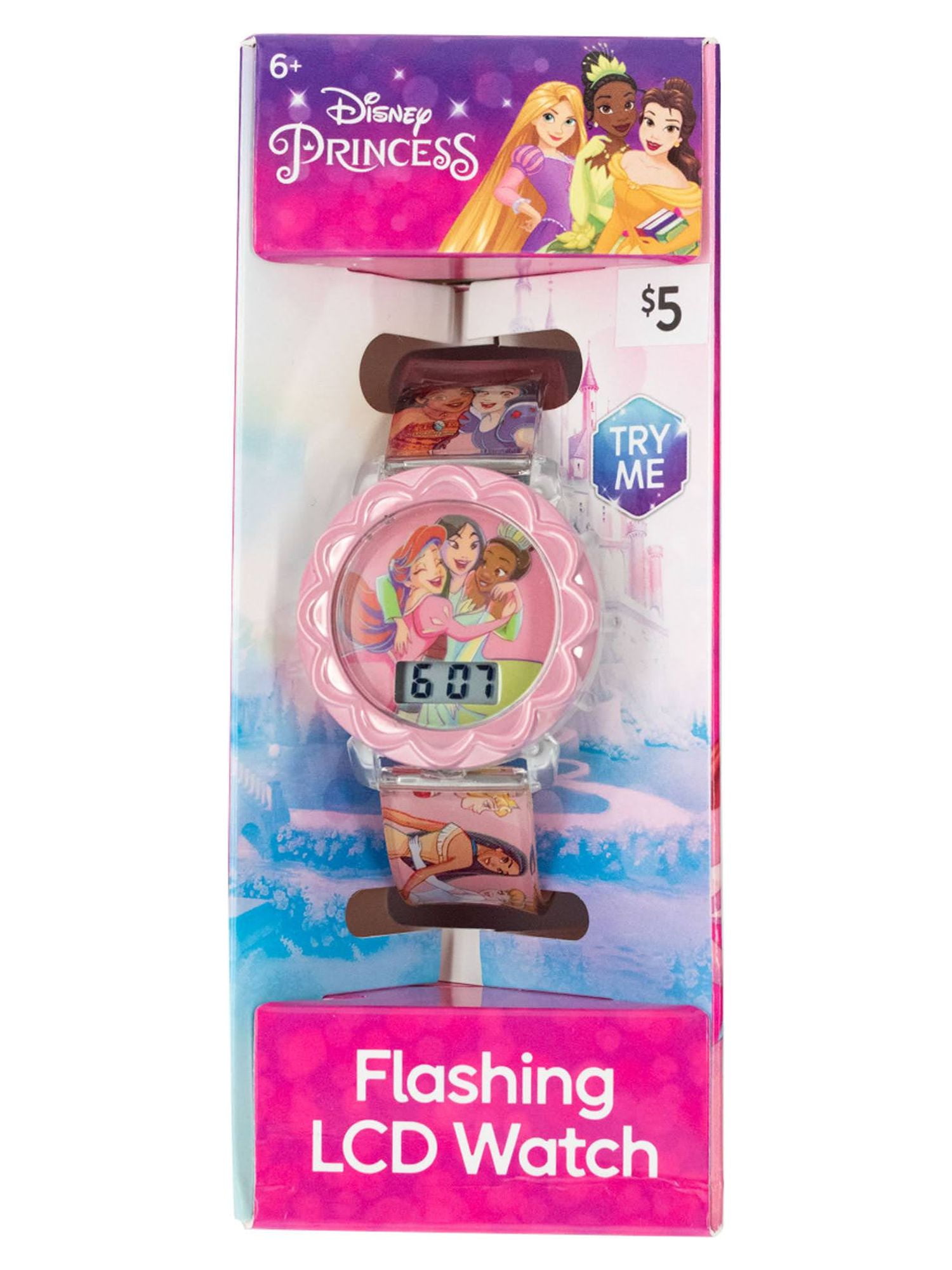 Disney Princess Female Children's LCD Watch with Oval Dial in Pink and - PN4502WM