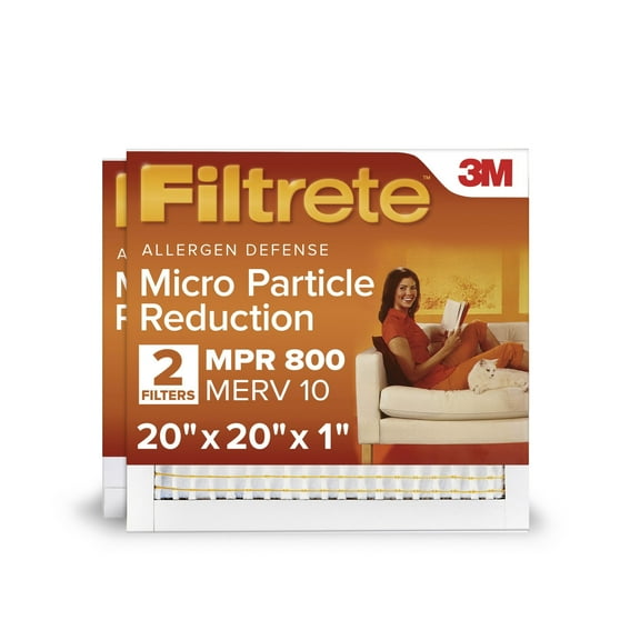 Filtrete 20x20x1, MERV 10, Micro Particle Reduction HVAC Furnace Air Filter, 800 MPR