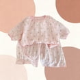 thumbnail image 4 of hengsof Girls Princess Pajamas Set, Summer Thin Fashion Pattern Printed Short Sleeve Crew Neck Top Soft Shorts Home Wear Set, 4 of 5