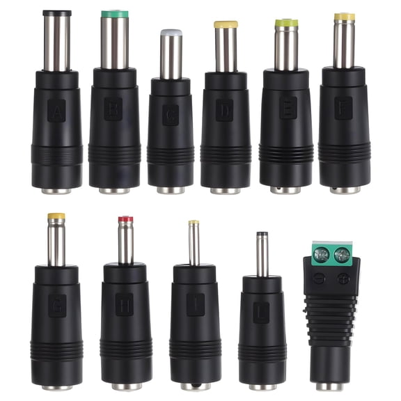 LujingZ 11 - Pcs Universal DC Adapter Plug Kit - 5.5 x 2.1 mm Base, for Multiple Electronic Devices like LED Strips & Laptops