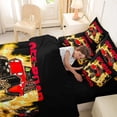 thumbnail image 4 of Castle Fairy Neon Off-Road Truck Twin Bedding Sets 7-Piece for Kids, Lightning Flame Design Bedding Comforter Set for Bedroom, Red Orange,Black Reversible, 4 of 7