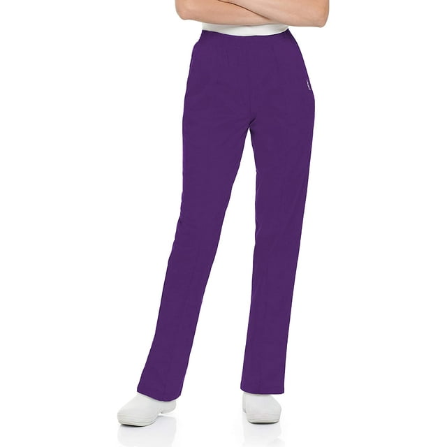 Landau Womens Tall Plus Size Comfortable 2-Pocket Classic Fit Medical Scrub Pant Uniform, Grape, 2X-Large