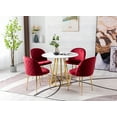 thumbnail image 2 of Guyou Modern Dining Chairs Set of 2, Velvet Upholstered Side Chair with Back and Gold Metal Legs for Living Room Dining Room Bedroom Kitchen, Wine Red, 2 of 12