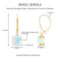 thumbnail image 6 of Rosec Jewels Ethiopian Opal Drop Earrings for Women (8mm Cushion Cut, AAA Grade) - October Birthstone Earrings - Ready to Gift, 14K Yellow Gold, 6 of 8