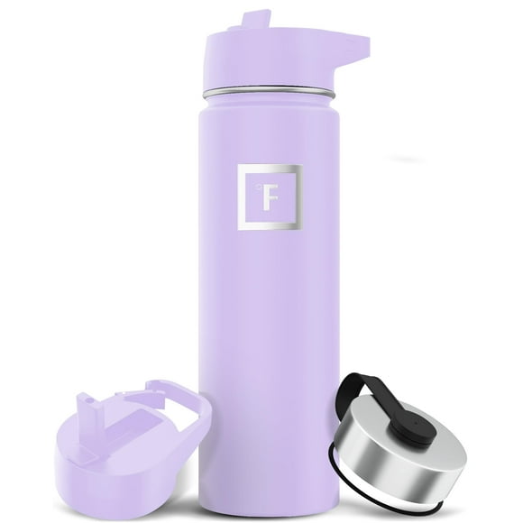 Botella de agua IRON °FLASK para acampar y senderismo, 650 ml, color lavanda