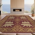 thumbnail image 2 of Design&I 4'x6' Washable Area Rug Wildlife Forest Southwestern Border Cabin Distressed Vintage Playful Expressive for Dorm Room, Living Apartment, Flatweave Daily Traffic Ready, 2 of 7