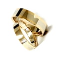 thumbnail image 5 of Pompeii3 Gold Two Tone Matching His Hers Wedding Band Ring Set, 5 of 5