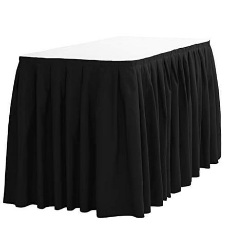 

Linentablecloth 21 Ft. Accordion Pleat Polyester Table Skirt Black