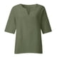 thumbnail image 4 of Puntoco 2024, tops a la moda de verano para mujer, moda de verano para mujer, cuello en V, ocio, manga tres cuartos, tops lisos, 4 of 5