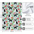 thumbnail image 3 of 2 Pcs Funny Kitchen Towels,Boston Terriers and Flowers Microfiber Dish Towels,Kitchen Tea Towels,Kitchen Towel Set (18" X 26"), 3 of 3