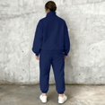 thumbnail image 5 of Kixjoy Blue Sweat Suits for Womens 2 Piece Plus Size Elastic Waist Pant Sets Long Sleeve Full Zip Casual Sweatsuit Plain Warm Winter Outfits for Women, Navy S, 5 of 7