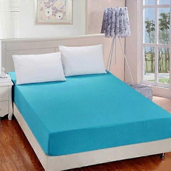 Fitted Sheet for 25 cm Deep Mattress - Single, Double, King and Super King Size, Blue, 180 x 200cm