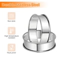 thumbnail image 4 of Uxcell 10pcs Crumpet Rings 2.36" 3.94" Nonstick Double Rolled Round Cake Ring, Silver, 4 of 7