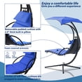 thumbnail image 6 of Hanging Chaise Lounger with Removable Canopy, Outdoor Swing Chair with Steel Frame and Built-in Pillow, Hanging Curved Chaise Lounge Hammock Chair with Stand for Patio, Porch, 6 of 7